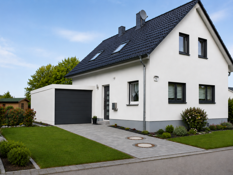 Die klassische Einzelgarage – Enkele garage · 2,95 × 6 × 2,55 m · Sektionaltor RAL 7016