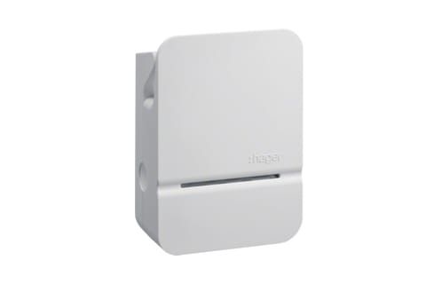 Hager wallbox laadstation, variant C, in hoogwaardige zachte behuizing met stekkerhouder en verdekte kabelopwikkeling, gecertificeerd volgens IEC 61851.